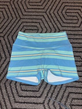 Women’s Blue Striped Athletic Shorts